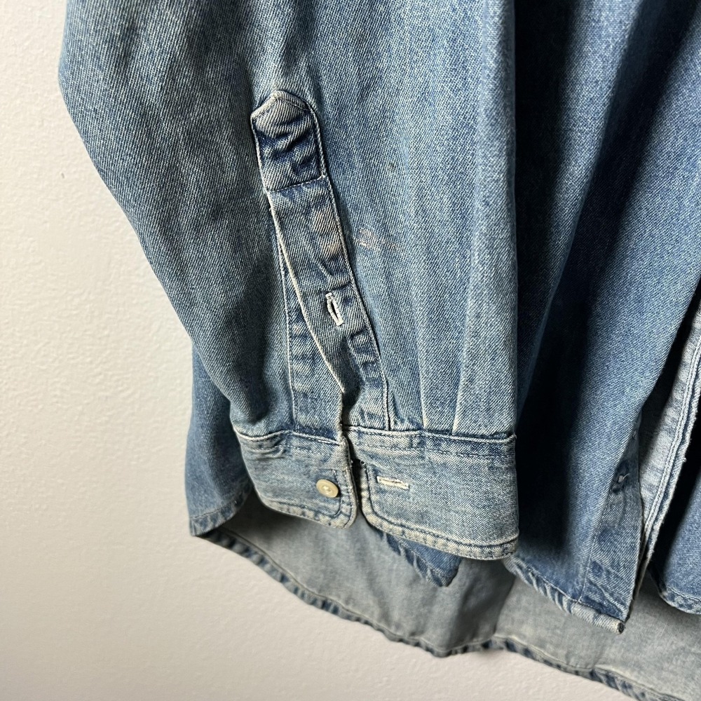 Outfitters Denim Shirt Mens 2XL Western Canadian Made Long Sleeve Vintage - Picture 5 of 10